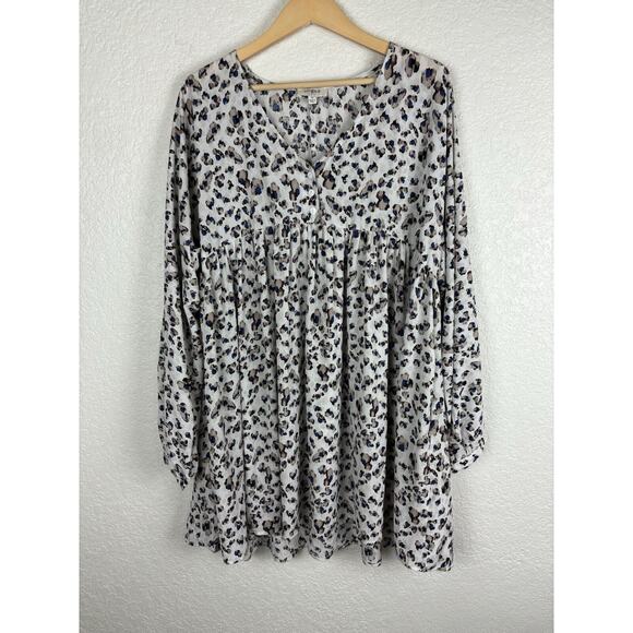 UMGEE Dresses & Skirts - SOLD ON EBAY Umgee Cheetah Babydoll Dress Womens Medium Blue Black Oversized